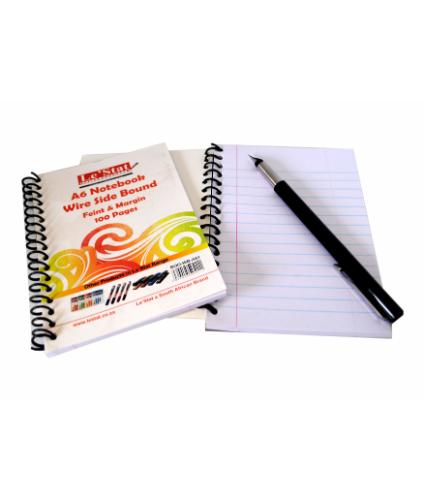 A6 Wire Notebook Feint Ruled Wire Side Bour