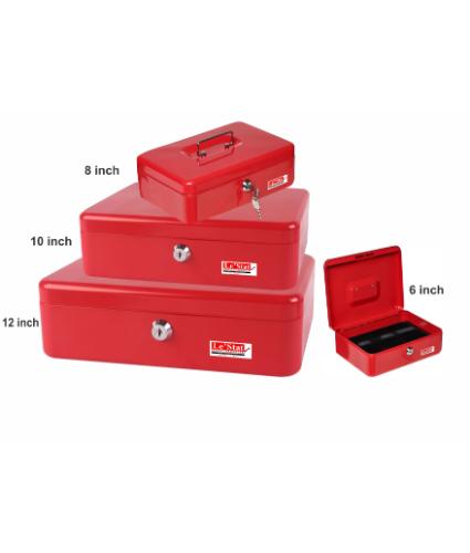 8" Steel Cash Box Painted with Epoxy Powder