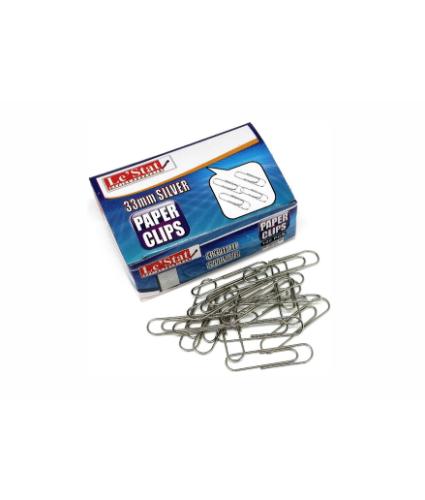 Paper Clips 33mm Silver 100 pieces/box