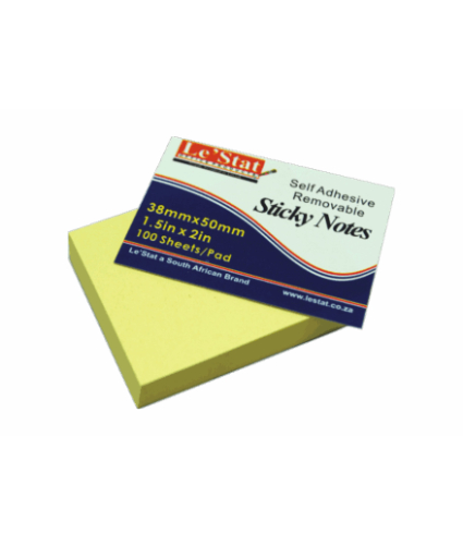 Sticky Notes 38mm x 50mm (1.5" x 2") 100 She