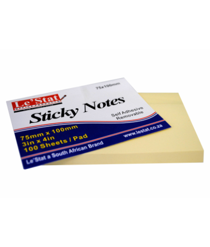 Sticky Notes 75mm x 75mm (3" x 3") 100 Sheet